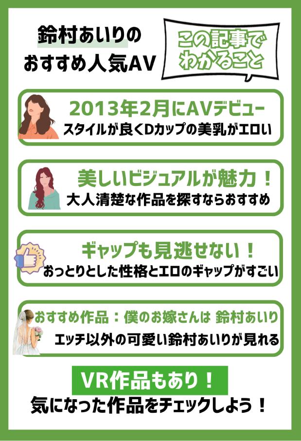 【この記事でわかること】鈴村あいりのおすすめ人気AV