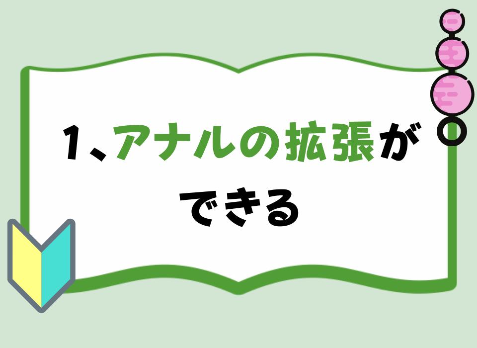 1、アナルの拡張ができる